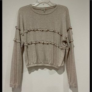 Cream Sweater with Ruffle